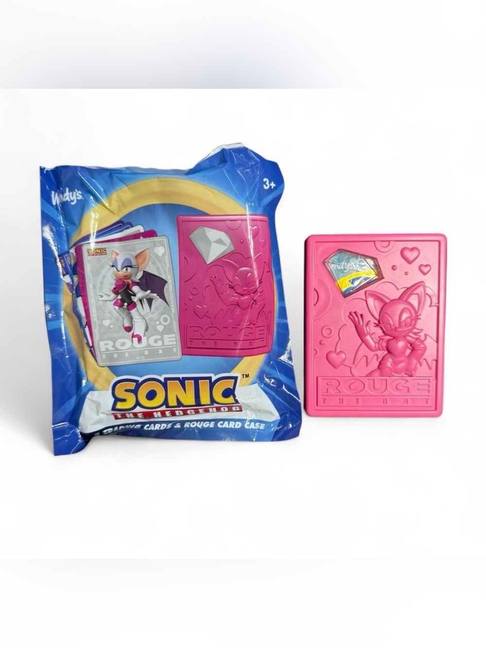 Wendy's Sonic the Hedgehog Trading Cards Pack & Rouge the Bat Pink Card Case Set
